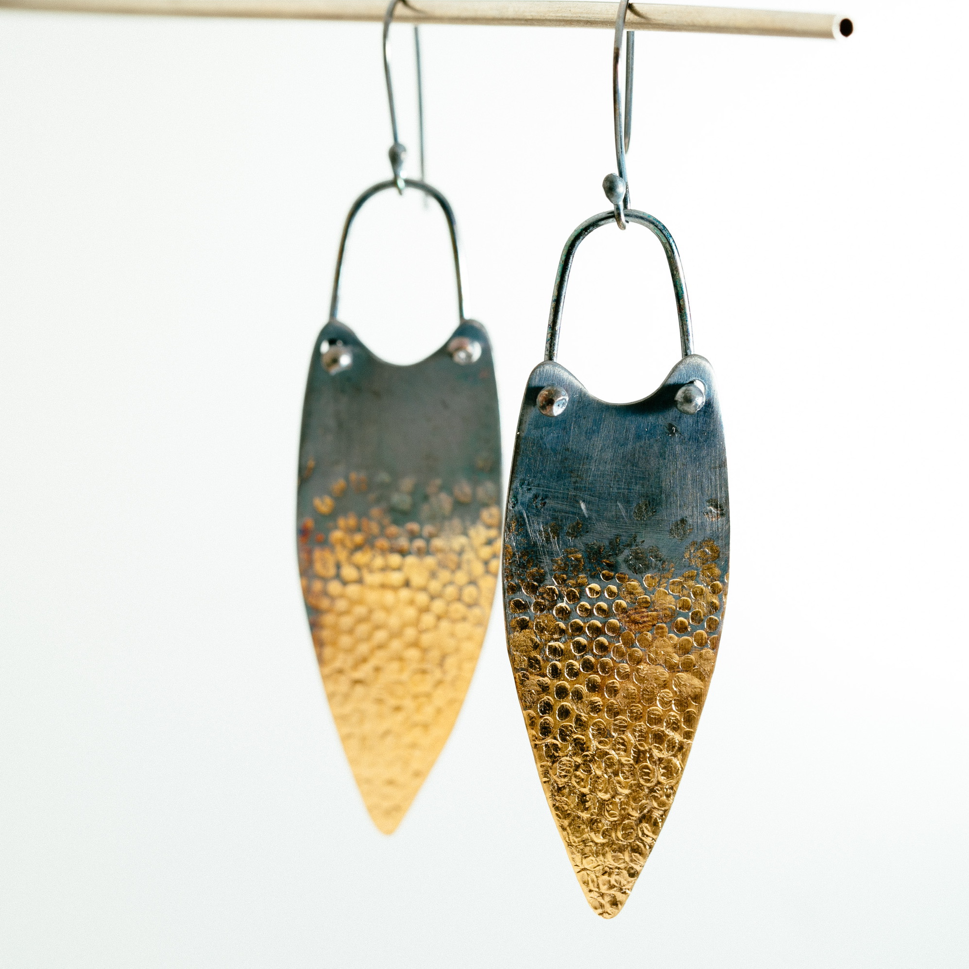 Statement silver and gold earrings